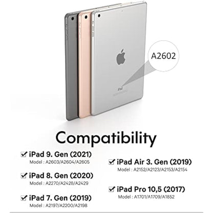 CHESONA iPad 9th Gen Keyboard, Smart Touchpad, 2 Bluetooth Channels, Type C Rechargeable, QWERTY, Black