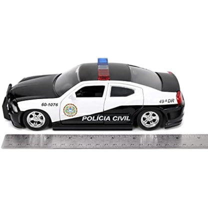Jada 33665BK Collectible Miniature Car, Black/White
