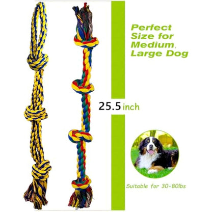 Decyam Dog Rope Toys for Large and Medium Breeds - 2 Pack of Heavy Duty XL Indestructible Dog chew Toys, 100% Cotton Tough Rope Chew Toy