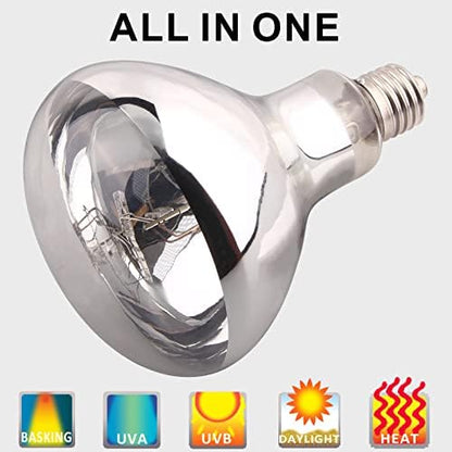 DERNORD Mercury Vapour Bulb Tortoise - 100W UVA UVB Heat Lamp Bulb for Turtle Snakes Bearded Dragon Vivarium Hedgehog Solar Spotlight Basking Bulbs E27 Screw