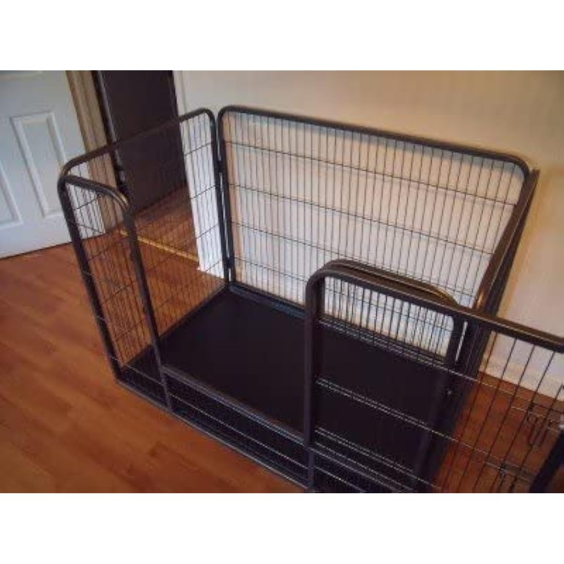 BUNNY BUSINESS Doggy Style Heavy Duty Whelping Pen With Abs Tray Puppy Play Pen Puppies Cage Crate Cartes Cages (Small), BLACK