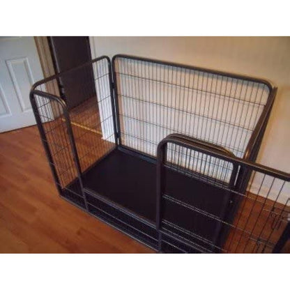 BUNNY BUSINESS Doggy Style Heavy Duty Whelping Pen With Abs Tray Puppy Play Pen Puppies Cage Crate Cartes Cages (Small), BLACK