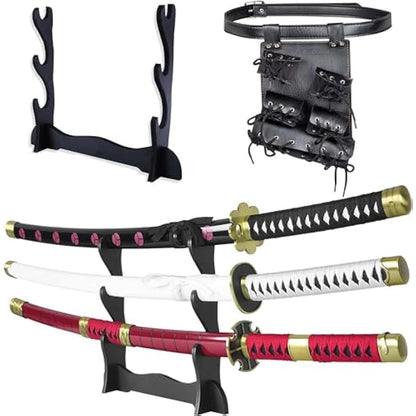 57 SPECIAL REPLICAS Roronoa Zoro Wooden Katana Sword 105cm Katanas Japanese Anime Cosplay Sword - Kitetsu/Shisui/Wado Ichimonji - 3 Piece Set JT10000