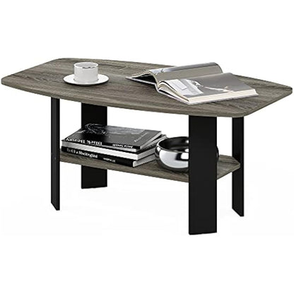 Furinno Simple Design Coffee Table, Side Table, French Oak/Black