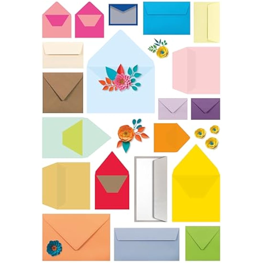Clairefontaine - Ref 5582C - Pollen Envelopes (Pack of 20) - C5 Sized, 120gsm Paper, Gummed Seal, Inkjet & Laser Printer Compatible, Acid Free - Intensive Red