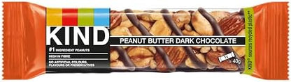 KIND Bars, Gluten Free Snack Bars, Peanut Butter Dark Chocolate, Healthy Snack, No Artificial Colours, Flavours or Preservatives, Multipack 24 x 40g