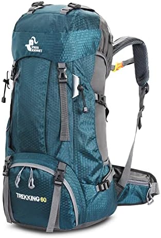 Bseash 60L Waterproof Hiking Camping Backpack with Rain Cover, Lightweight Outdoor Sport Travel Daypack Rucksack for Climbing Skiing