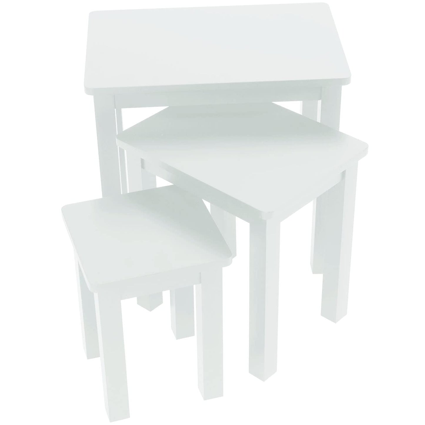Aurotrice Nest of Table Wood 3 Tables Side End Coffee Table Home Office Living Room