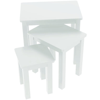 Aurotrice Nest of Table Wood 3 Tables Side End Coffee Table Home Office Living Room