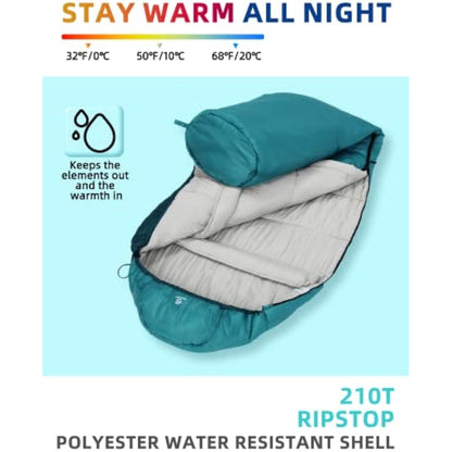 Bessport Sleeping Bag, 4 Seasons 0°C Sleeping Bag, Small Pack Size & Ultralight Outdoor Sleeping Bag, Mummy Sleeping Bag for Camping, Travel, Outdoor and Tent