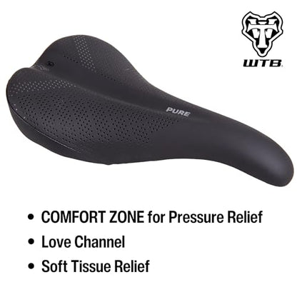 WTB Pure Medium Cromoly Black Saddle, Cromoly/Black