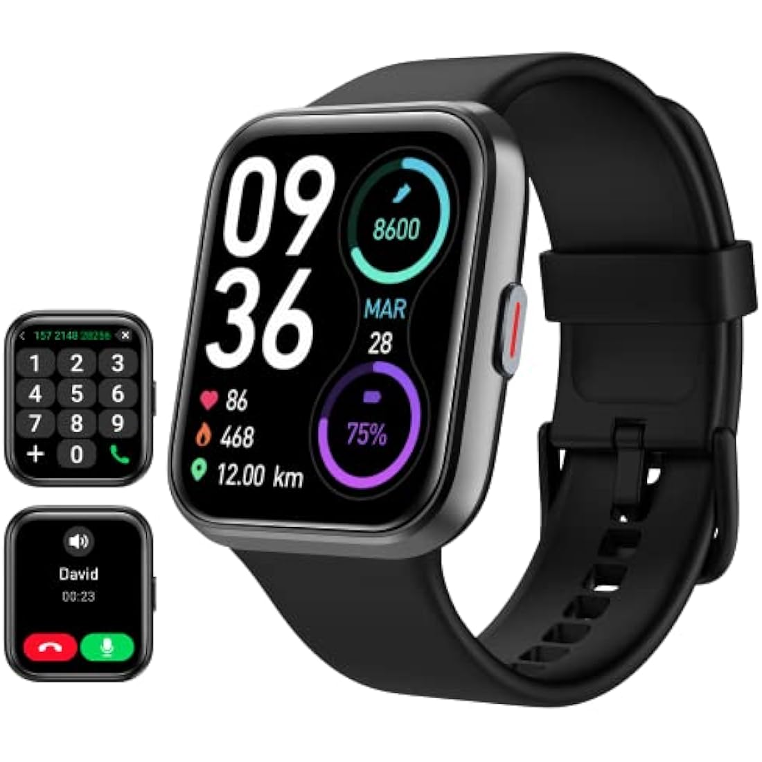 Smart Watch for Men Women (Answer/Make Call), Alexa Built-in, 1.8" Touch Screen Fitness Watch with SpO2 Heart Rate Sleep Monitor, 100 Sport, IP68 Waterproof Step Counter Smartwatch for iPhone Android