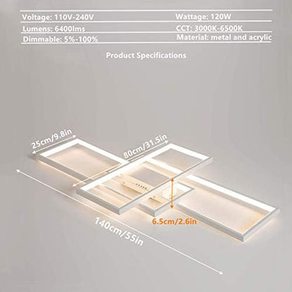 Diossad Modern LED Ceiling Lamp, Dimmable Flush Mount Chandelier, 2700K-6500K for Bedroom, Living Room, Kitchen, Hallway, Office