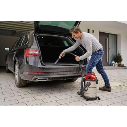 Einhell TC-VC 1820 S wet and dry vacuum cleaner (1,250 W, 20 l stainless steel tank, blow connection, 4 castors, Ø 36 mm suction hose + extension, floor nozzle, filters)