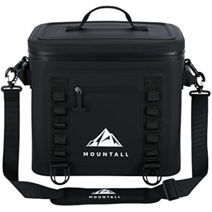 MOUNTALL Soft Cooler 24 Can Cooler Bag With 2 Ice Pack, Leak Proof Zipper, Portable Ice Cooler for Camping, Hiking, Travel, Lunch, Work, Cars, Picnics, Beaches & Trips