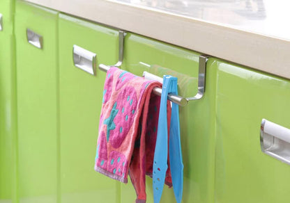 ZPSHYD Towel Rack, Bathroom Towel Holder 430 Stainless Iron Cabinet Drawer Towel Hanging Rack Storage Holder Over Door Hanger Kitchen Bathroom