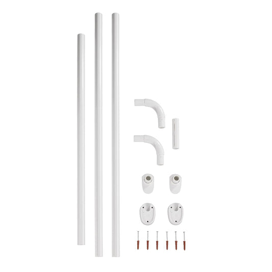 WENKO 19216100 Bracket rod Universal Extra Strong White - ? 2,5 cm, can be combined in shape and length, Aluminium, 2.5 x 2.5 cm, White