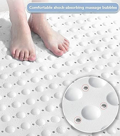 Stafeny Non-Slip Shower Mat for Inside the Non-Slip Anti-Mould Rubber Shower Mat (White, 40x70cm)