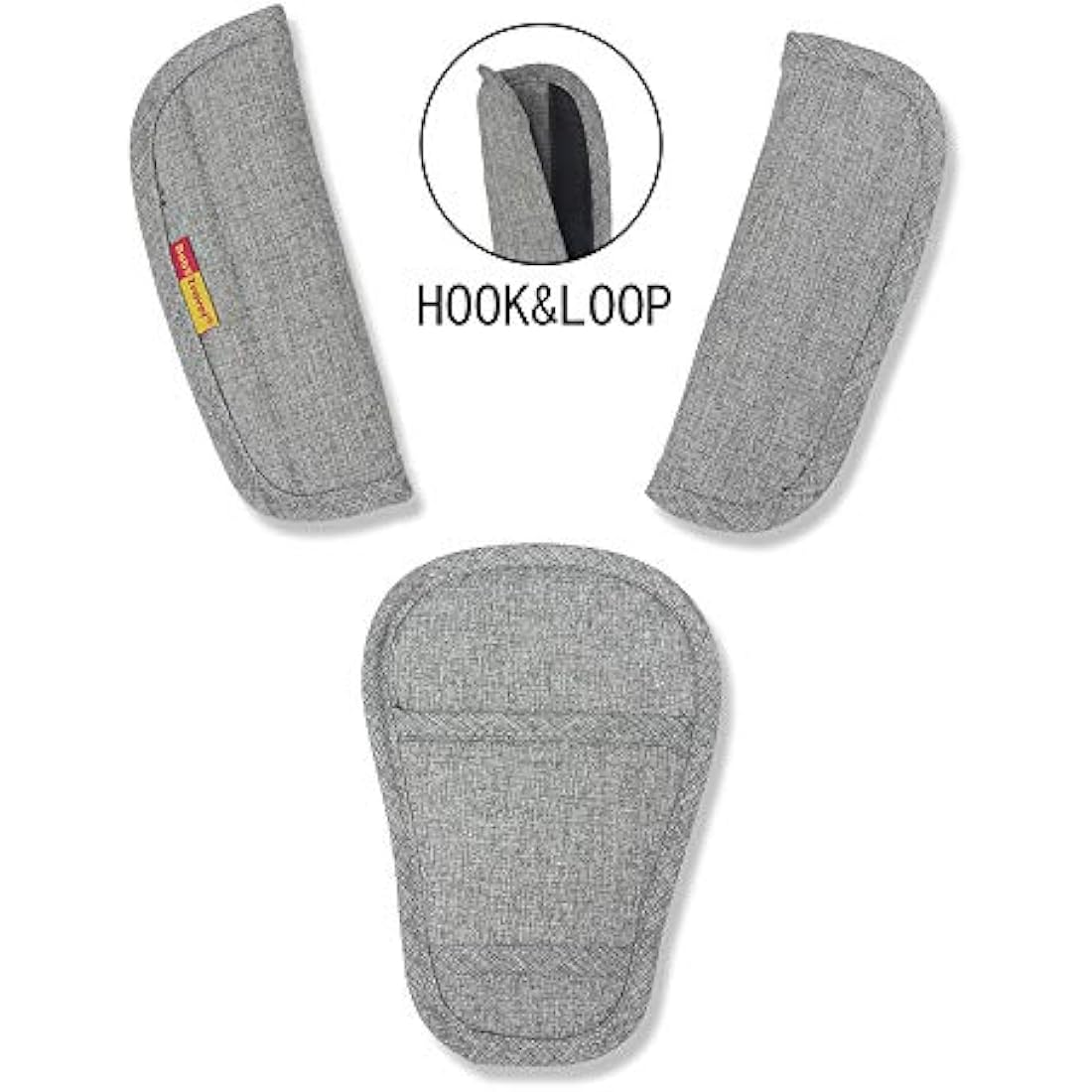 3 Piece Baby Stroller Car Seat Strap Covers & Crotch pad Universal Soft Seat Belt Cushion for Newborns Infants Kids (3 Pcs)