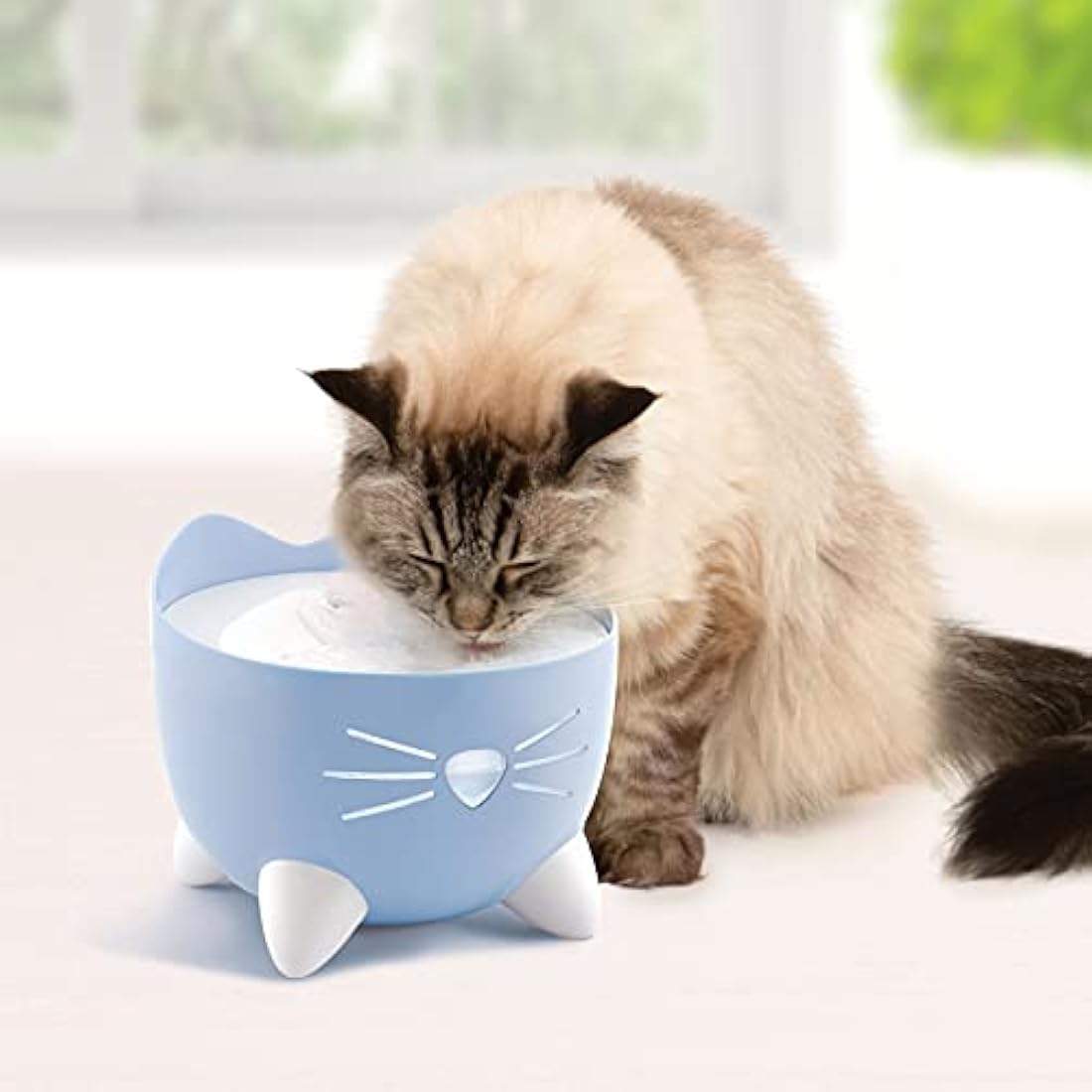 Catit PIXI Cat Drinking Fountain, Running Water Fountain, Blue