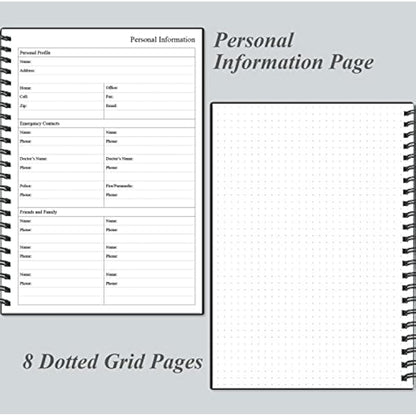 Daily Planner Undated - A5 To Do List Notebook Hourly Schedules, Spiral Appointment Planner for Women and Men, PVC Hardcover, Inner Pocket, Elastic Closure, 5.8" x 8.5", Black