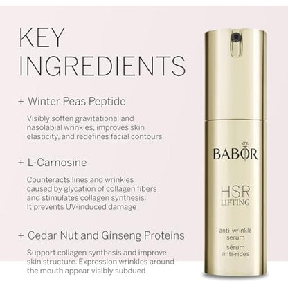 BABOR HSR LIFTING Serum against wrinkles, Anti-Aging Serum for every skin, against wrinkles, With hyaluronic acid and panthenol, with immediate effect, 1 x 30ml