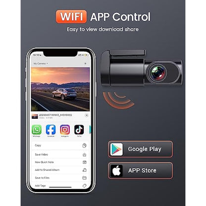 BESTSEE Dash Cam Front, 1080P Mini WiFi DashCam for Cars, Car Camera Dash with 0.96" mini screen Parking Monitor, Super Night Vision, 170° Wide Angle, App Control, G-Sensor, Easy Installation
