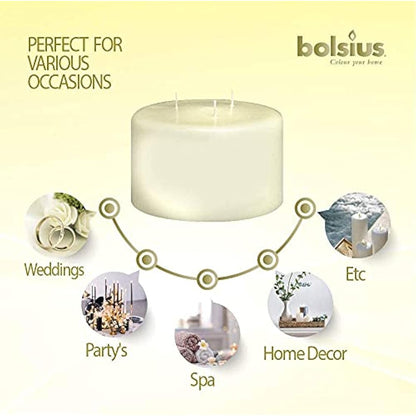 BOLSIUS 100 x 150 mm-1.41 kg, Paraffin Wax, Ivory, 10 x 15 cm