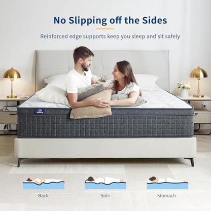 SuiLong 3FT Single Mattress, 12 Inch Memory Foam Individually Spring Hybrid Mattress, Orthopedic Mattresses for Back Pain Relief, Edge Support, Medium Feel (3ft by 6ft3, 90cm x 190cm x 30cm)