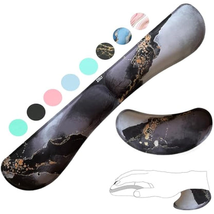 ZIBLY Wrist Rest Keyboard and Mouse Set - Non-Slip Ergonomic Wrist Cushion Support Pad - Easy Typing, Pain Relief – Premium Silky Gel Memory Foam for Work from Home Gaming Computer Laptop