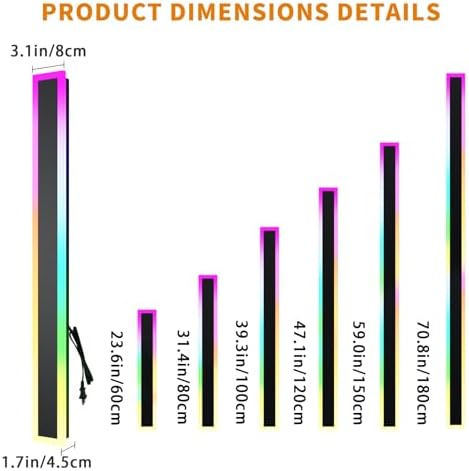 Zihoi RGB Outdoor Wall Lights, 100CM 2Pack RGB/Warm/White Dimmable Modern Led Wall Lighting, Long Wall Sconce with Remote and APP Control for Outdoor/Indoor Party Gathering