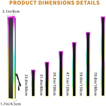 Zihoi RGB Outdoor Wall Lights, 100CM 2Pack RGB/Warm/White Dimmable Modern Led Wall Lighting, Long Wall Sconce with Remote and APP Control for Outdoor/Indoor Party Gathering