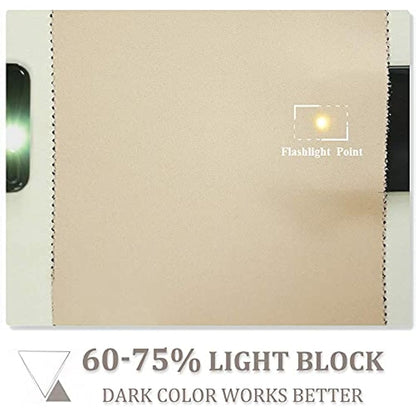 PONY DANCE Thermal Blackout Curtains for Living Room - Noise Reduction Soft Pencil Pleat Privacy Protected Window Panels for Boys Girls Bedroom, Biscotti Beige, W55 X L57, 2 Panels