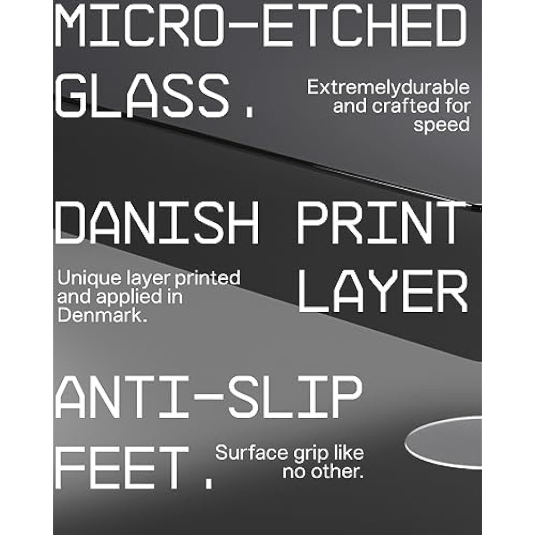 SkyPAD Glass 3.0 XL Gaming Mouse Pad with cloud Logo | Professional Large Mouse Mat | 400 x 500 mm | White | Special glass surface with improved precision and speed