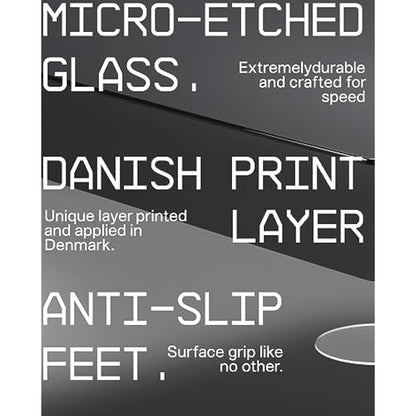 SkyPAD Glass 3.0 XL Gaming Mouse Pad with cloud Logo | Professional Large Mouse Mat | 400 x 500 mm | White | Special glass surface with improved precision and speed