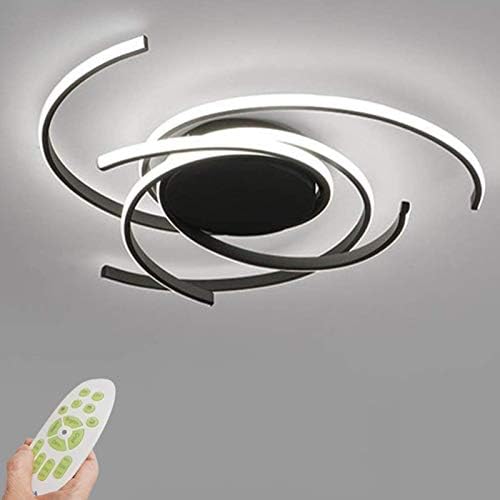 Modern LED Dimmable Ceiling Light with Remote Control Kitchen Island Lamp Dining Table Creative Spiral Flower Shape Design Metal Acrylic Ceiling Chandelier Lighting for Living Room Bedroo...