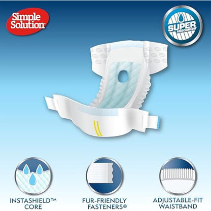 Simple Solution Disposable Dog Diapers for Female Dogs, Super Absorbent Leak-Proof Fit with Wetness Indicator for Excitable Urination, Incontinence or females in heat - 12 pack