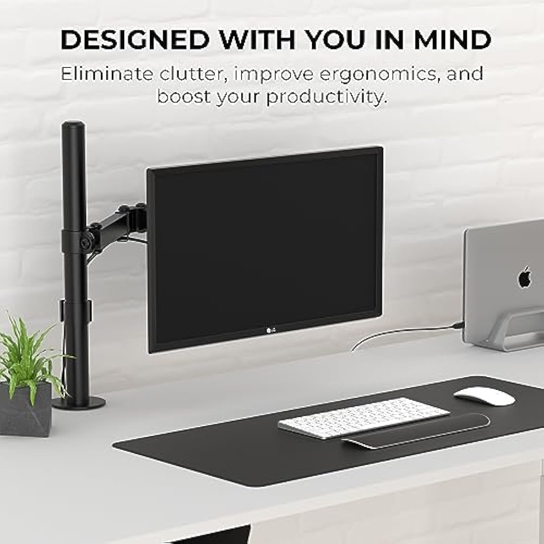 HumanCentric VESA Mount Adapter Compatible with LG Monitors 24MP58VQ, 24MP58VQ-P, 24MP59HT, 24MP59HT-P, and 24MP60VQ, Mounts Monitor to VESA Stand, Arm or Desk Mount with 75x75 or 100x100 mm Pattern