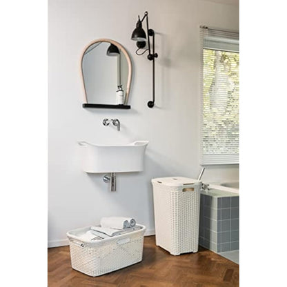 Curver Style 60 Litre Laundry Hamper, Vintage White