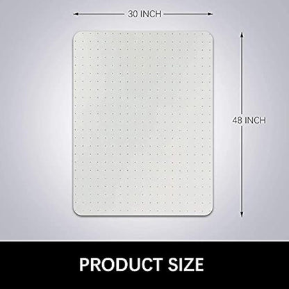 Kuyal 75x120cm Carpet Chair Mat PVC Home Office Chair Mat for Low and No Pile Carpeted Floors, Clear, Studded, BPA Free