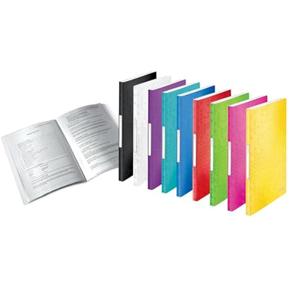 Leitz A4 Display Book, 40 Pockets, 80 Sheet Capacity, Transparent Pockets, Ice Blue, WOW Range, 46320051