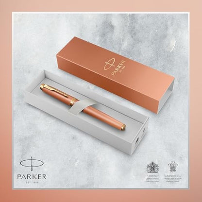 Parker IM Writing Rituals Fountain Pen | Uplifting Orange Finish with Gradient & Gold Trims | Medium Nib | Blue Ink | Gift Box