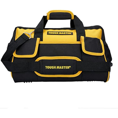 Tool Bag 16" Inch Heavy Duty Large Nylon Smart Tool Storage Bag Organiser 8 Outer & 19 Inner Side Pockets with Removeable/Adjustable Shoulder Strap TOUGH MASTER