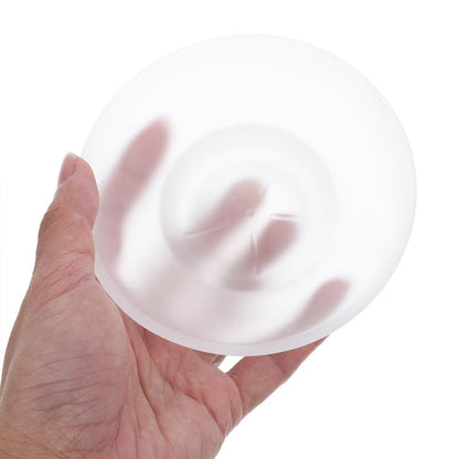 Garneck Glass Soap Dish: 11cm Frosted Round Sopa Tray Holder for Bathroom Shower Kitchen Sink Countertop washroom accessory 1Pc