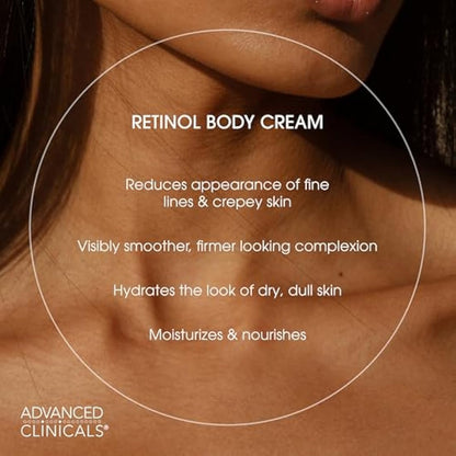 Advanced Clinicals Retinol Cream and Collagen Cream Skin Care set. Value anti-aging set for wrinkles, fine lines, firming skin. 16oz Spa size are great for face cream and body moisturizer.