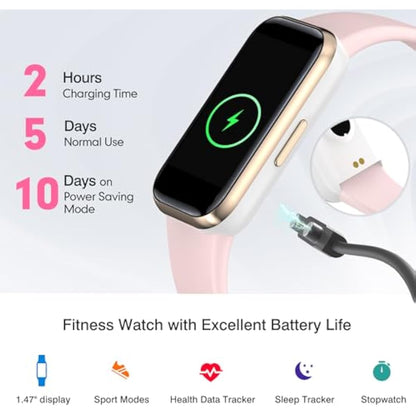 meoonley Fitness Tracker,IP68 Waterproof Activity Tracker,Pedometer,Heart Rate Sleep Monitor Health with Pedometer Alarm Clock