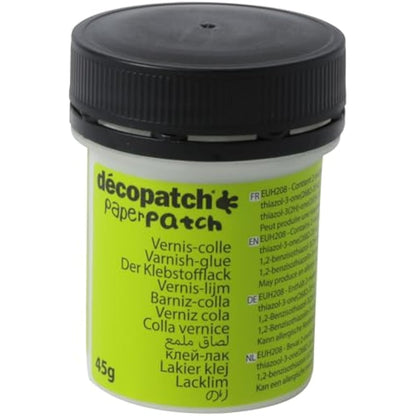 Décopatch - Ref KIT012O - Cat Mini Kit - Suitable for Children - Includes White Papier Mache Animal, 2 x Décopatch Sheets, Brush & Pot of PaperPatch Glue