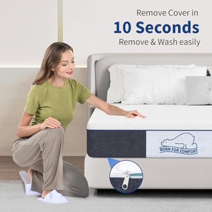 wowttrelax Single Mattress 3ft, 8 Inch Single Memory Foam Mattress, Medium Firm with Soft Fabric Fire Resistant Barrier, Removable cover single bed mattress 90x190x20cm