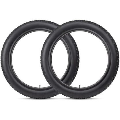 YunSCM 20 inch Foldable Fat Tyres 20x4.0 102-406 Bike Tyre and 20" Bike Inner Tubes Schrader Valve AV32mm, Compatible with 20 x 4.0 98/102-406 MTB/E-Bike/Electric Fat Bike Bicycle Tyres and Tubes