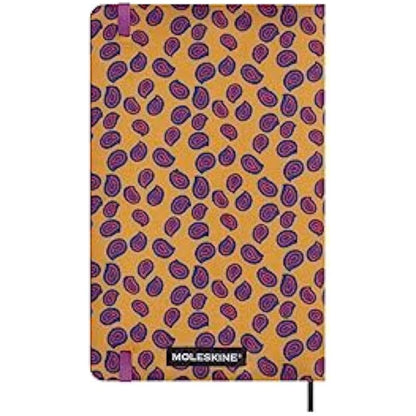 Moleskine Silk Notebook, Hard Cover with Italian Silk from Mantero, with Ruled Pages and Elastic Closure, with Gift Box, Size Large 21x13cm, Colour Yellow
